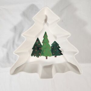 Holiday Tree-Shaped Ceramic Dish
